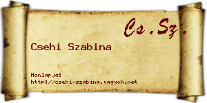 Csehi Szabina névjegykártya